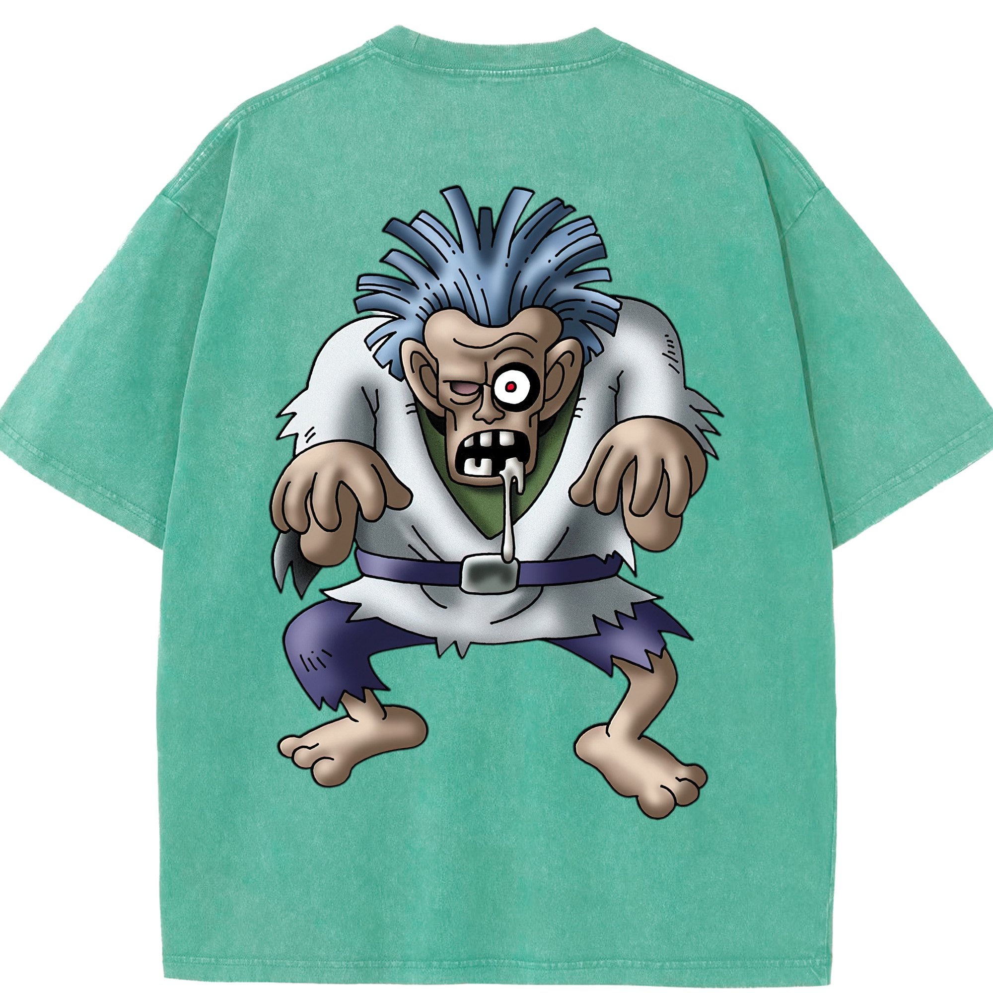 （画像用） ドラゴンクエスト Doragon Kuesuto Dragon Quest 綿100% ヴィンテージ風 半袖Tシャツ（背面プリント）